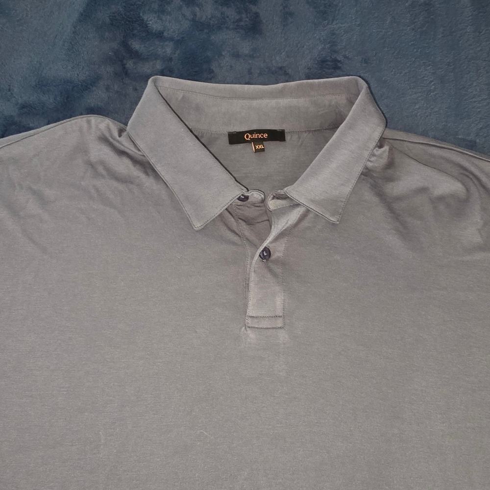 Quince Mens 100% Pima Cotton Luxe Touch Polo Faded Indigo Gray XXL